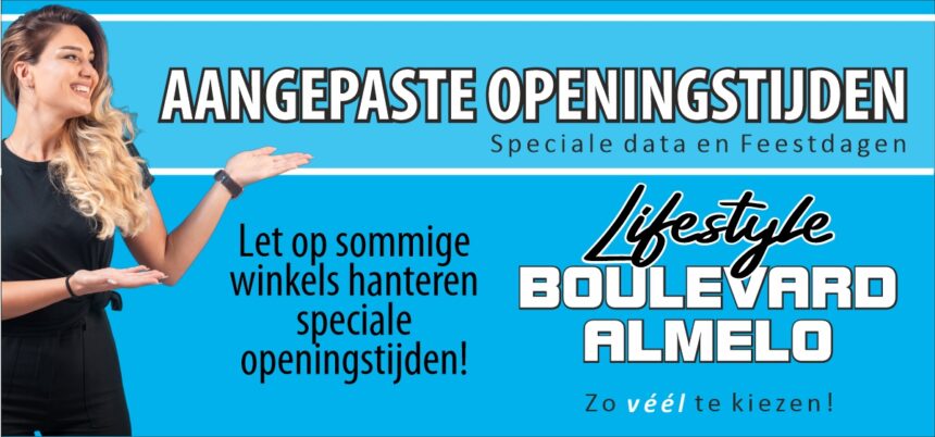 Aangepaste openingstijden winkels Woonboulevard Almelo